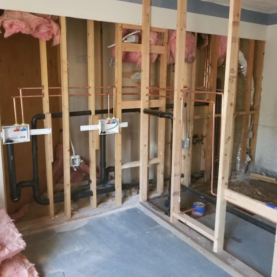 Copper pipe rough-in and plumbing installation in Kingstowne